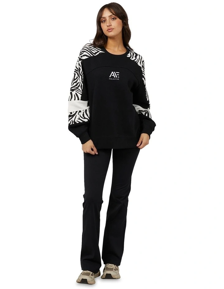 Parker Panelled Crew Top in Black