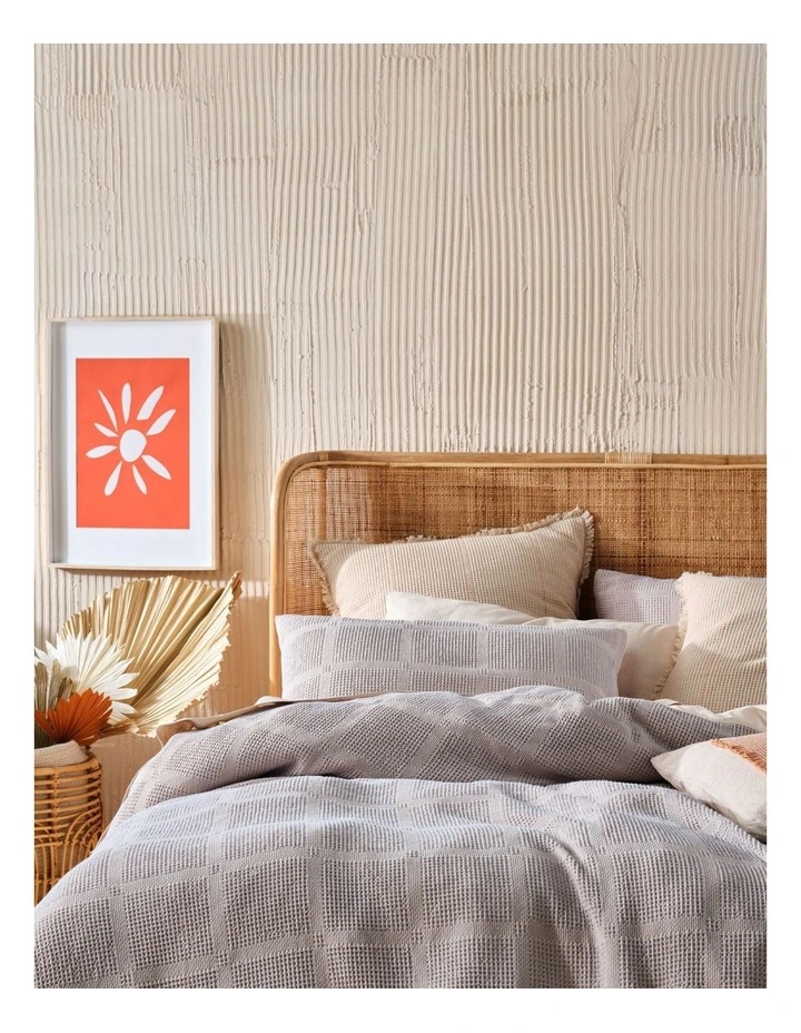 Galicia Quilt Cover Set In Blue/Sand