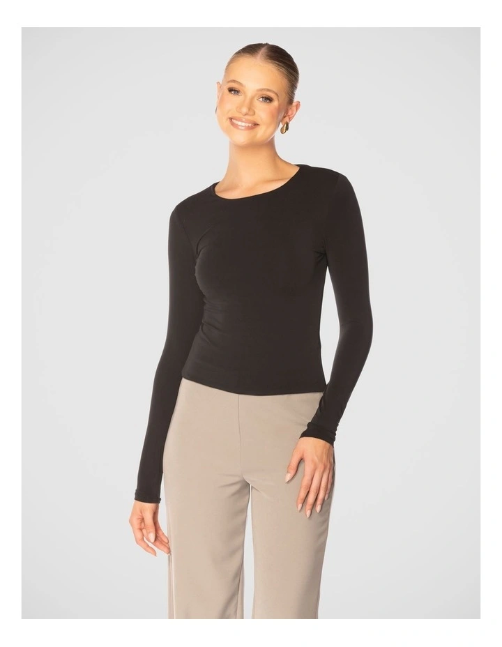 Dakoa Long Sleeve Top in Black
