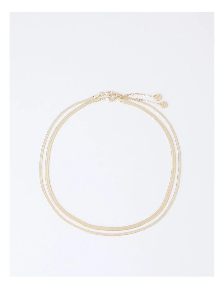 Fine Double Snake Chain Necklace in Gold