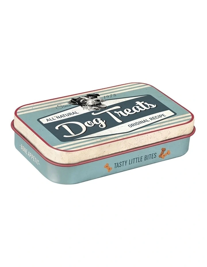 Dog Treats Metal Storage Tin Box 9.5x6x2cm in Blue