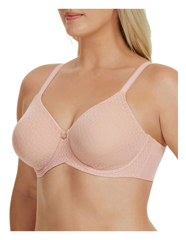 Curves Lift & Shape Mesh T-shirt Bra in Nude Lace
