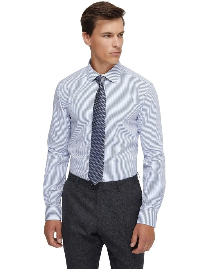 Bectton Cotton Striped Shirt in Blue