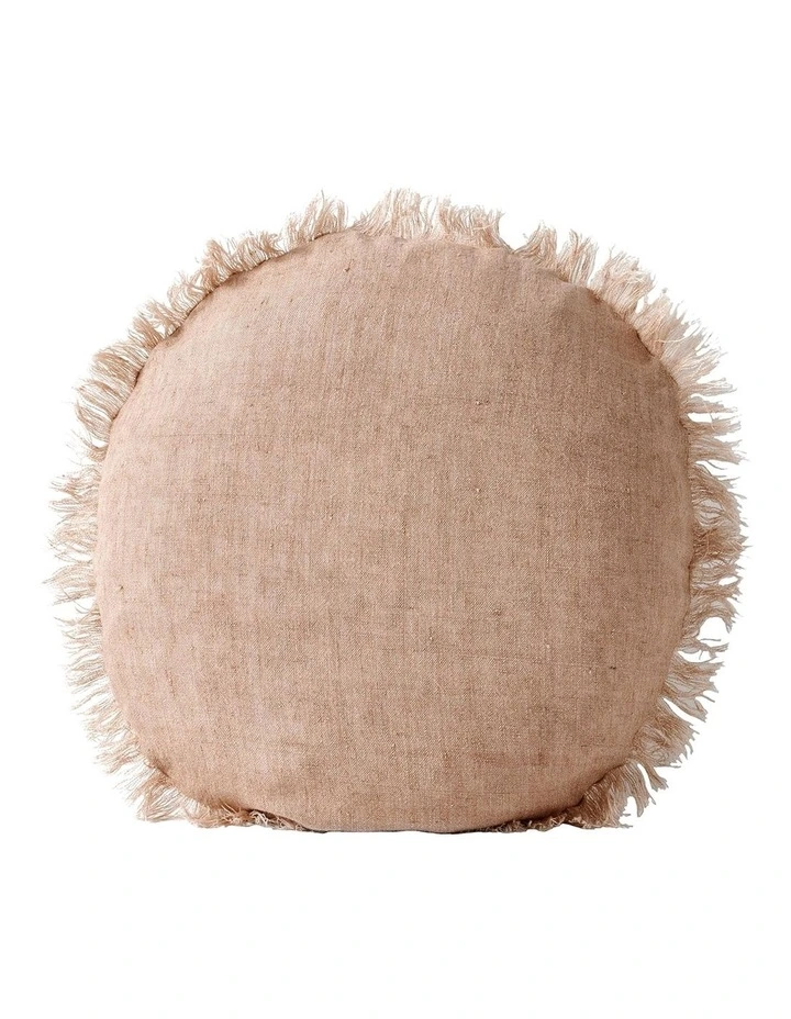 Vintage Linen Fringe 55cm Cushion Pink Clay