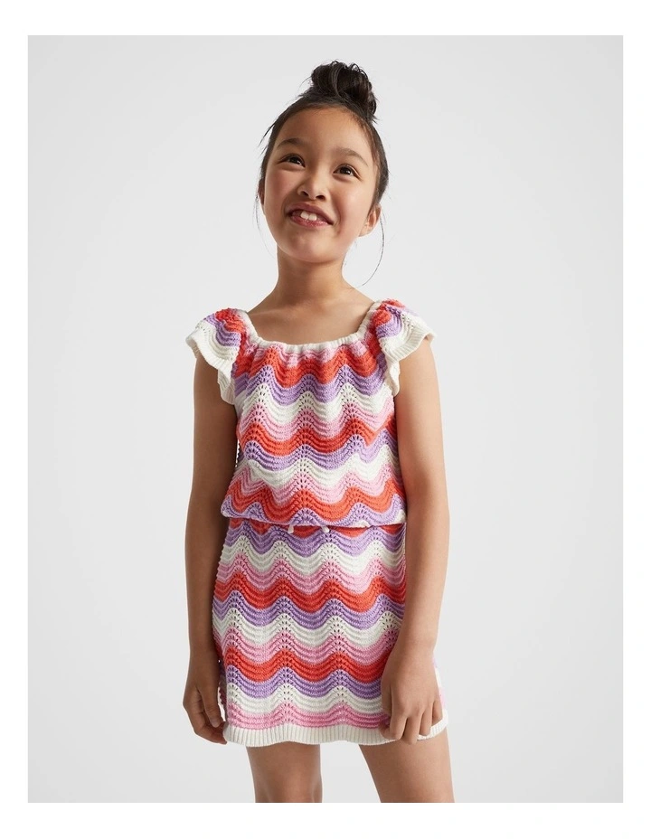 Wavy Crochet Top in Multi