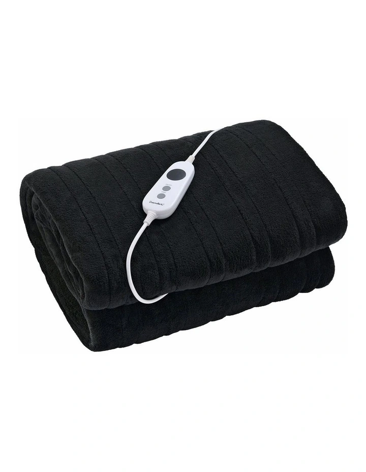 Coral Fleece Electric Heated Throw Blanket in Charcoal