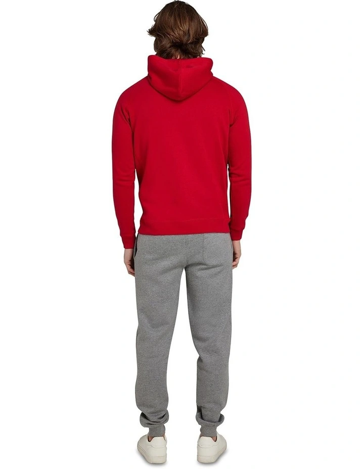 Zip Through Hoodie in Red