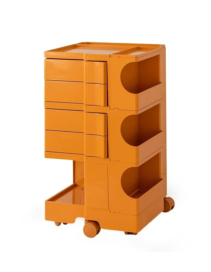 Storage Trolley Bedide Table 5 Tier Cart Boby Replica in Orange