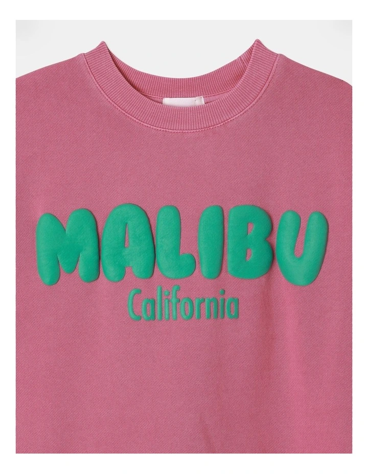 Essentials Crew Neck Sweat Top in Pink
