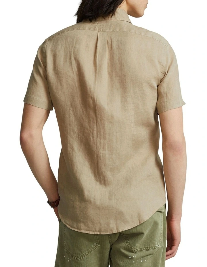 Classic Fit Linen Shirt in Beige