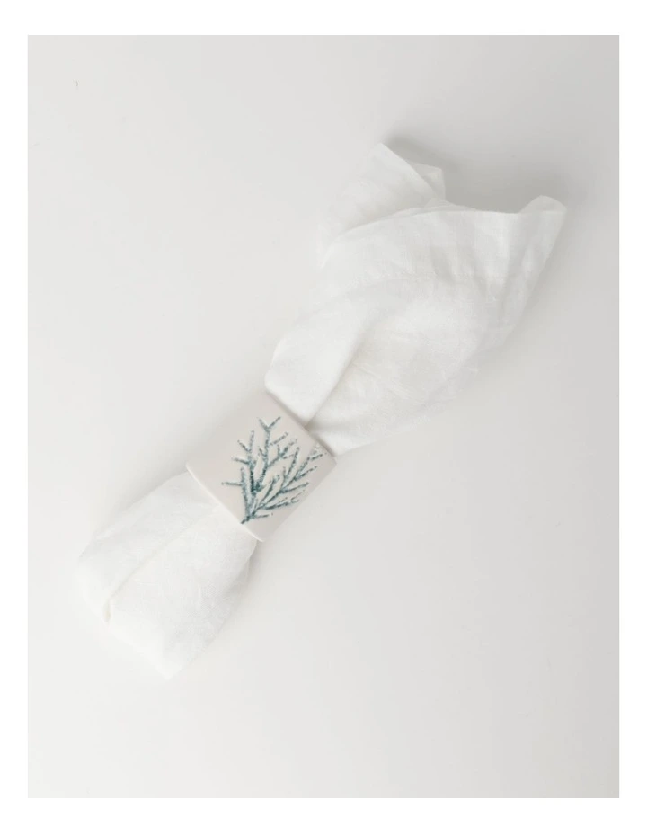 Organic Coral Napkin Holder Set of 4 in White