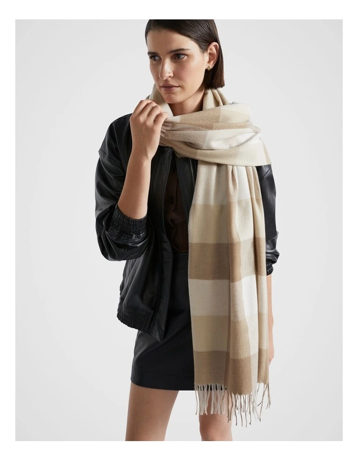 Check Scarf in Deep Chai