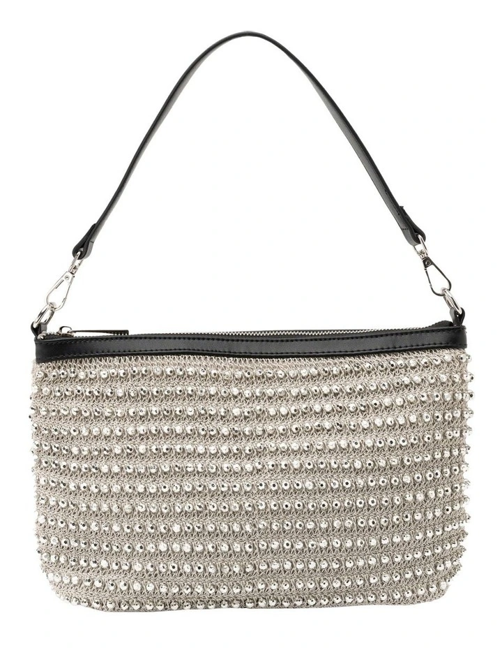 Christina Beaded Bag in Silver