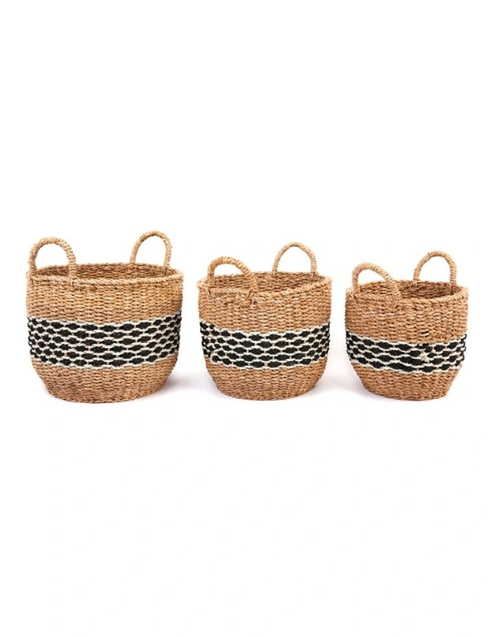 Sadar Handmade Seagrass Basket Set of 3 in Natural