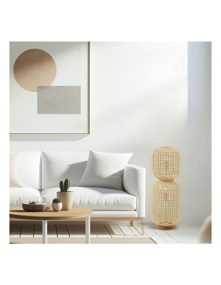Twirla Rattan Floor Lamp Small in Natural