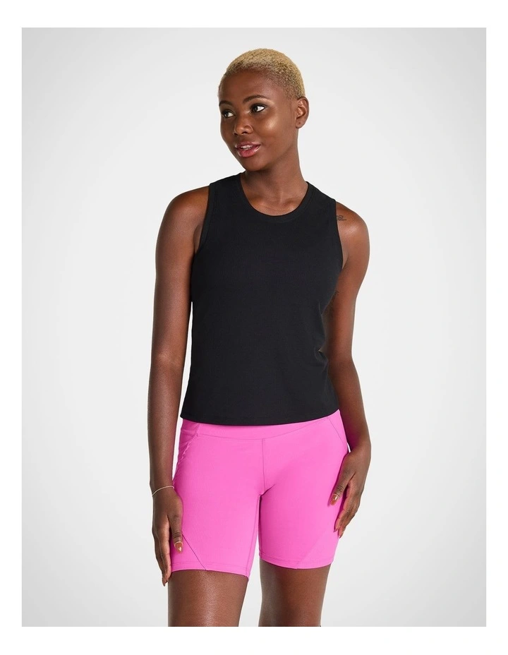 Ribbed Tank in Black