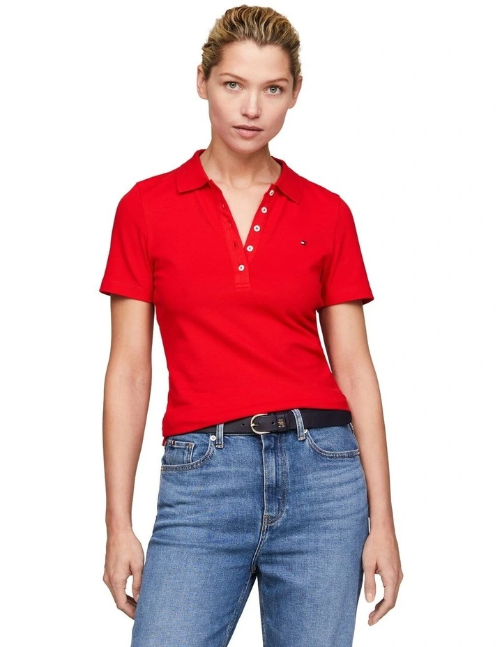 1985 Slim Pique Polo in Red