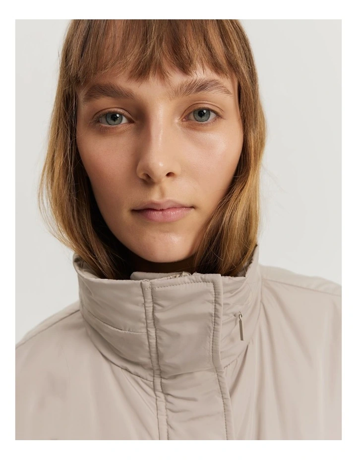 Recycled Polyester Casual Spray Jacket in Sand