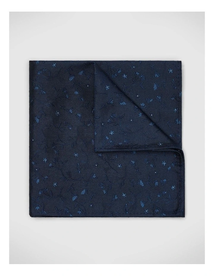 Tonal Floral Pocket Square in Navy