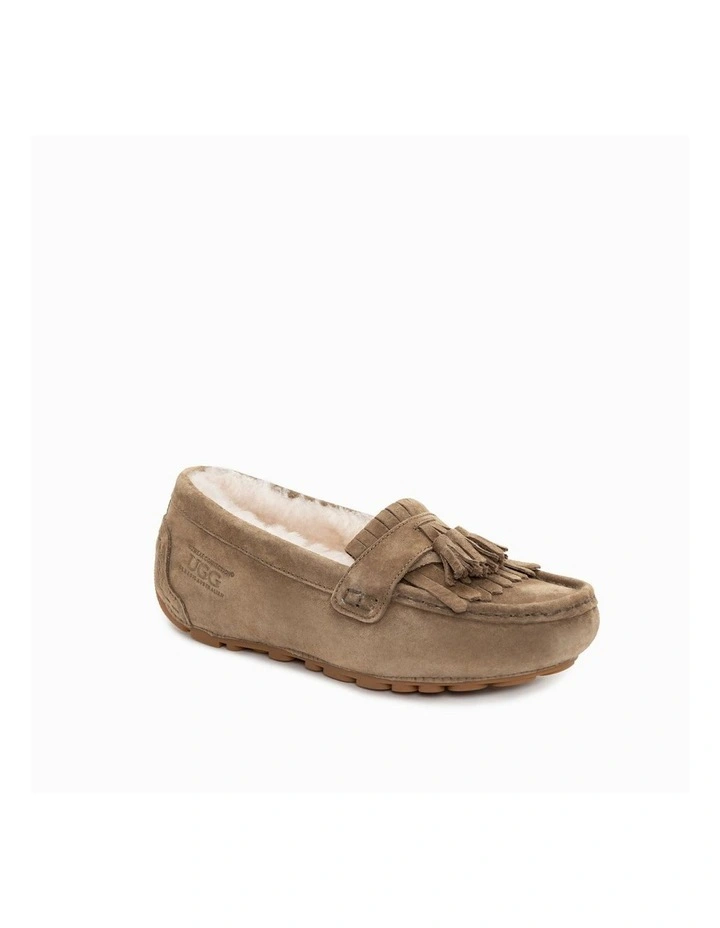 Rylee Tassel Inner Wedge Moccasins in Grey