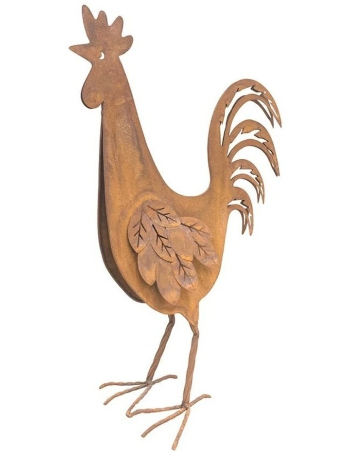 Garden Ornament Rooster in Yellow