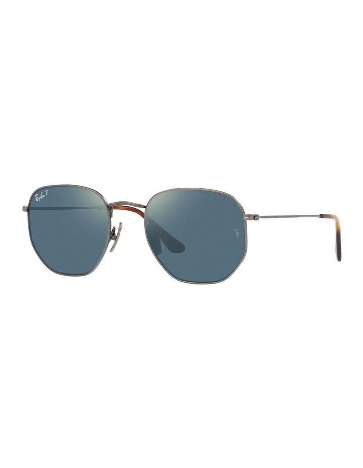 Hexagonal Titanium Grey Polarised Sunglasses