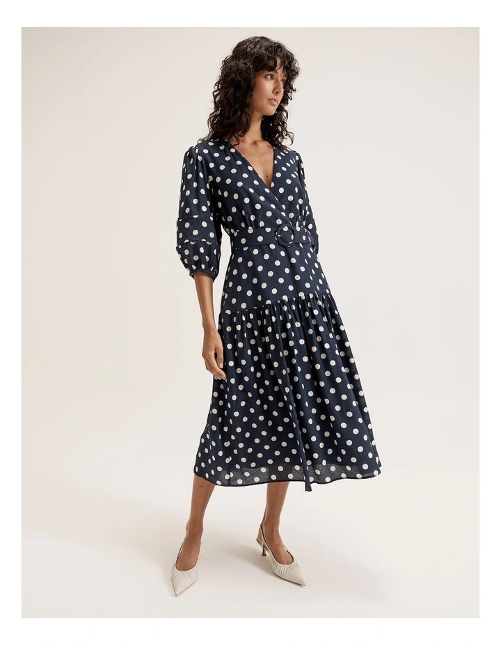 Harbour Spot Dress in Ink/Ivory