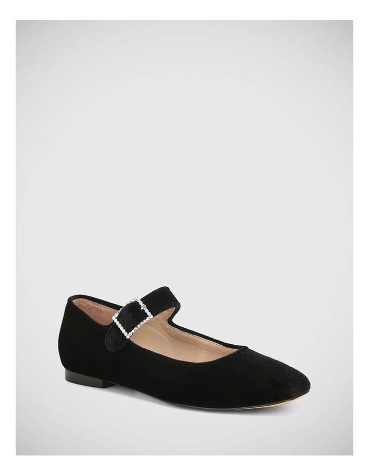 Andrea Recycled Velvet Mary Jane in Black