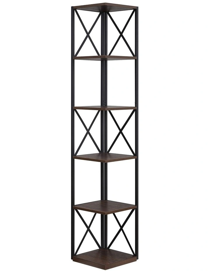 Nora Corner Bookshelf 5-Tier in Multi