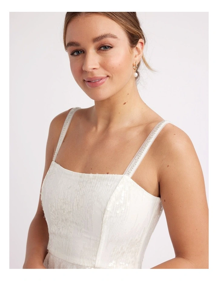 Santorini Sequin Dress in White