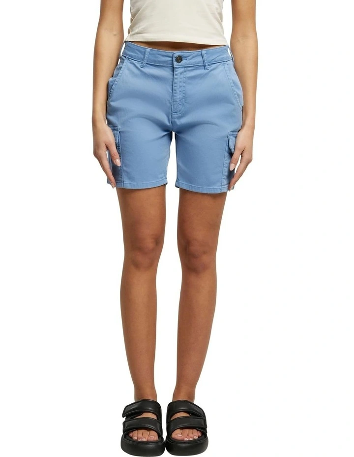 High Waist Cargo Shorts - Horizon Blue