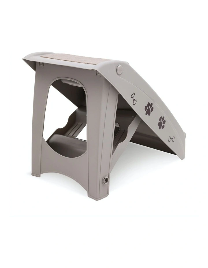 Furtastic Foldable 50cm Pet Stairs Dog Ladder Cat Ramp in Grey