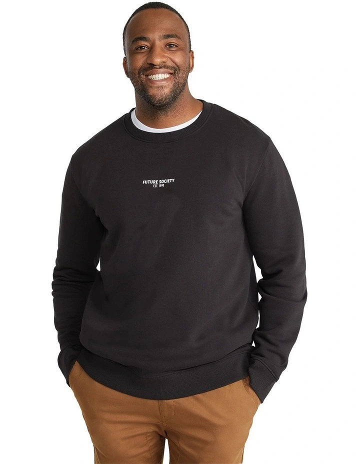 Future Society Crew Sweat in Black