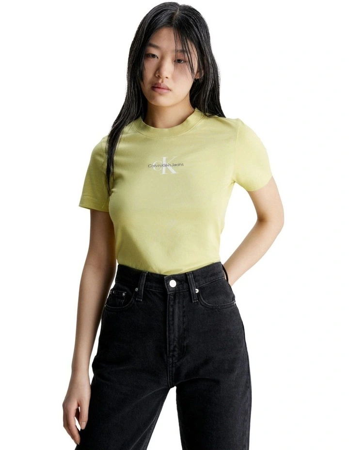 Monologo Slim Fit Tee in Yellow Sand