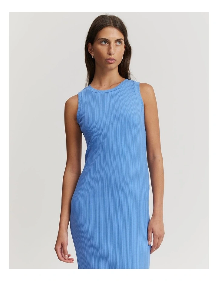 Rib Tank Dress in French Blue