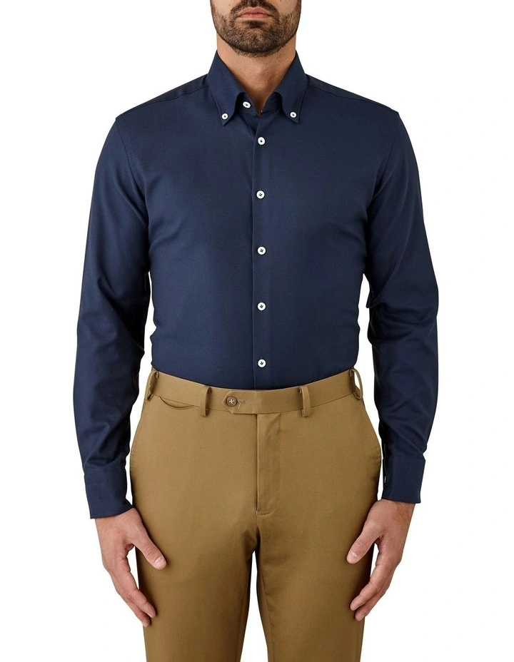 Merricks Modern Fit Button Down Shirt In Navy