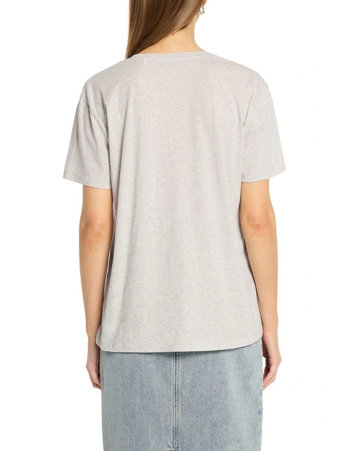 Dateline Logo Tee in Grey Marle