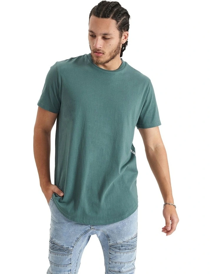 Back Rank Dual Curved Tee in Green