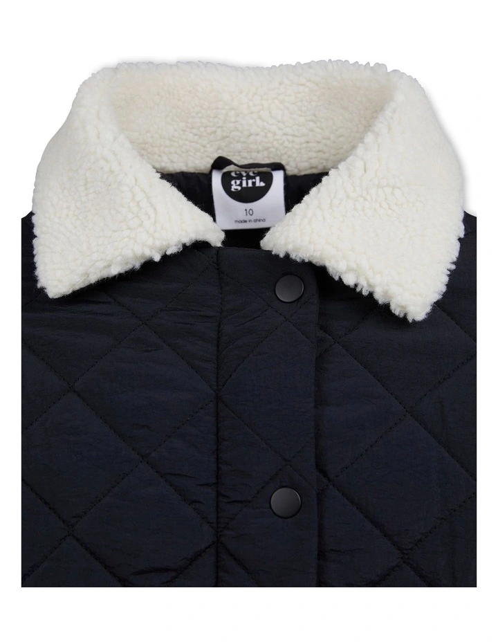 Lydia Quilted Jacket (8-16 Years) in Black