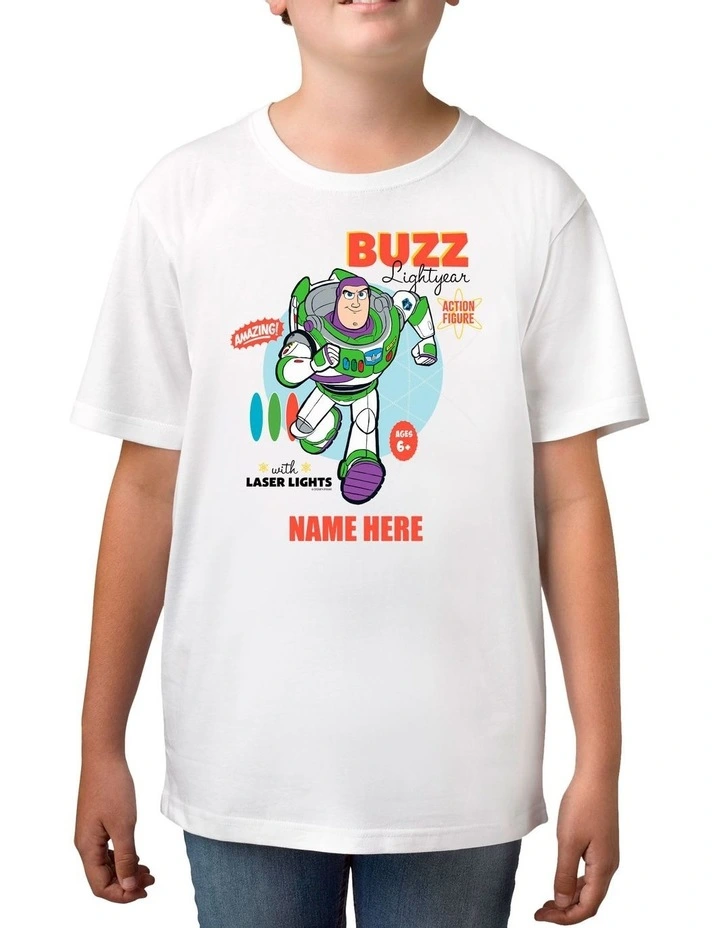Boy's Toy Story 4 Buzz Lightyear Personalised Cotton T Shirt