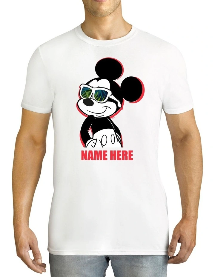Men's Disney Mickey Mouse Personalised Cotton T Shirt