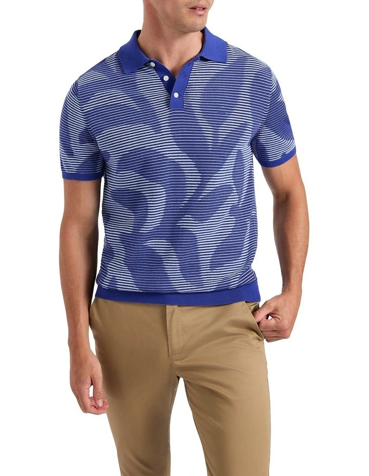 Be-leaf In Me Knit Polo Shirt in Blue