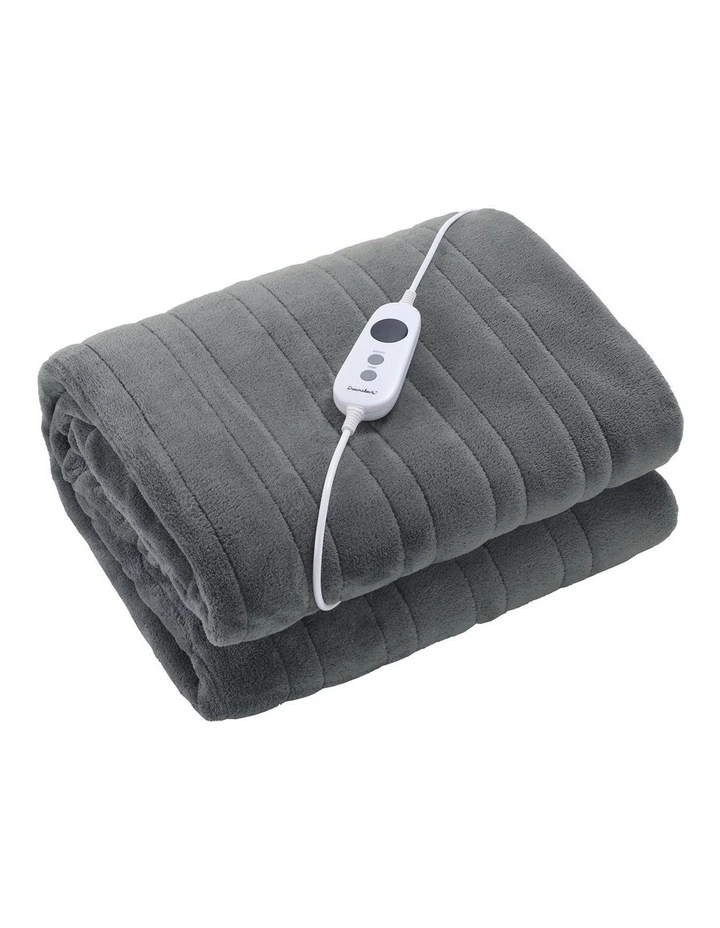 Coral Fleece Electric Heated Throw Blanket in Silver
