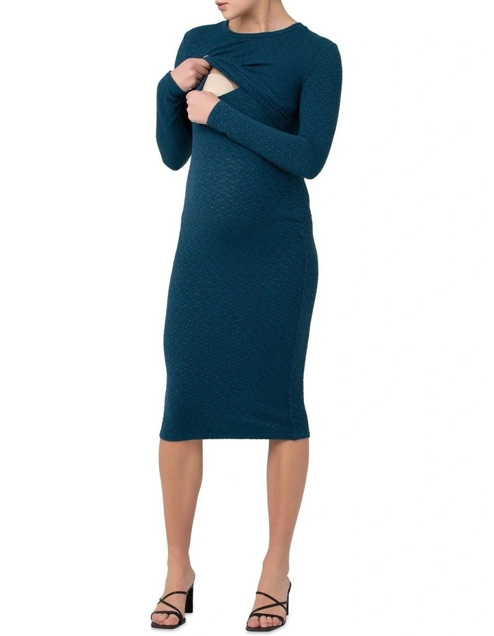 Lola Cross Front Nursing Dress in Peacock