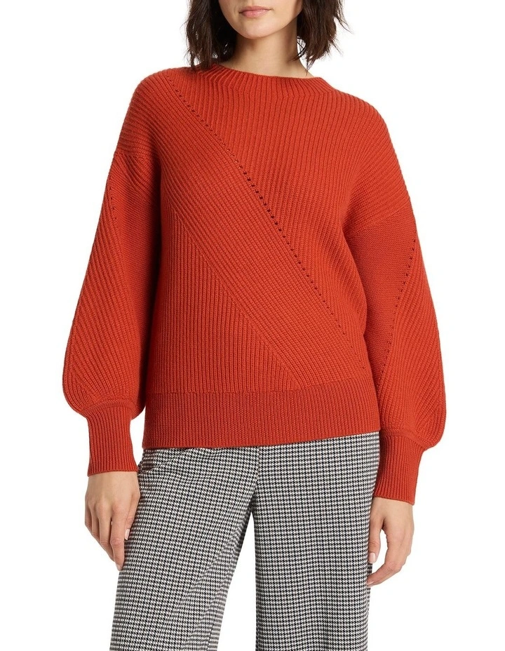 Kiyana Textured Merino Knit in Jaffa
