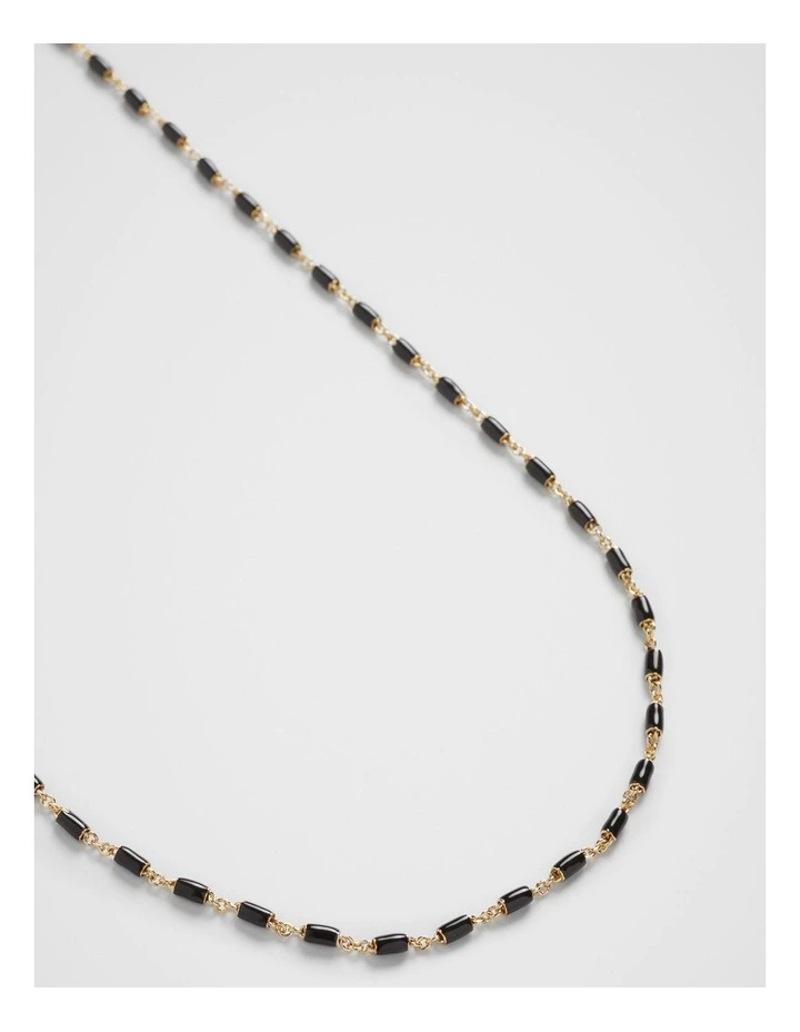 Bec Fine Link Necklace in Black