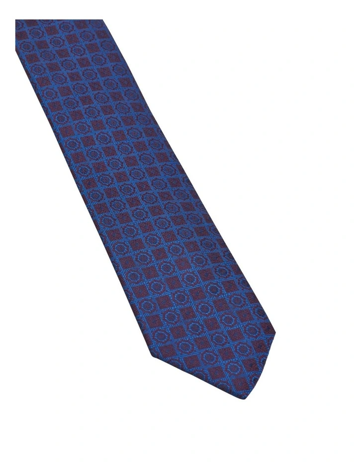 Heritage Pattern Tie in Dark Red