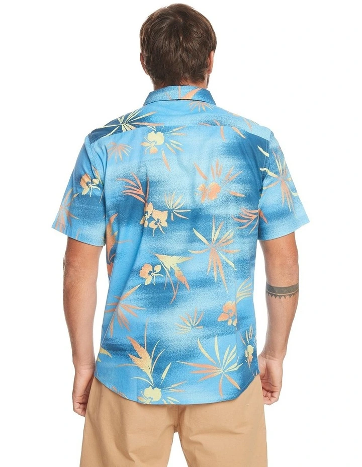 Fade Out Short Sleeve Shirt in Azure Blue