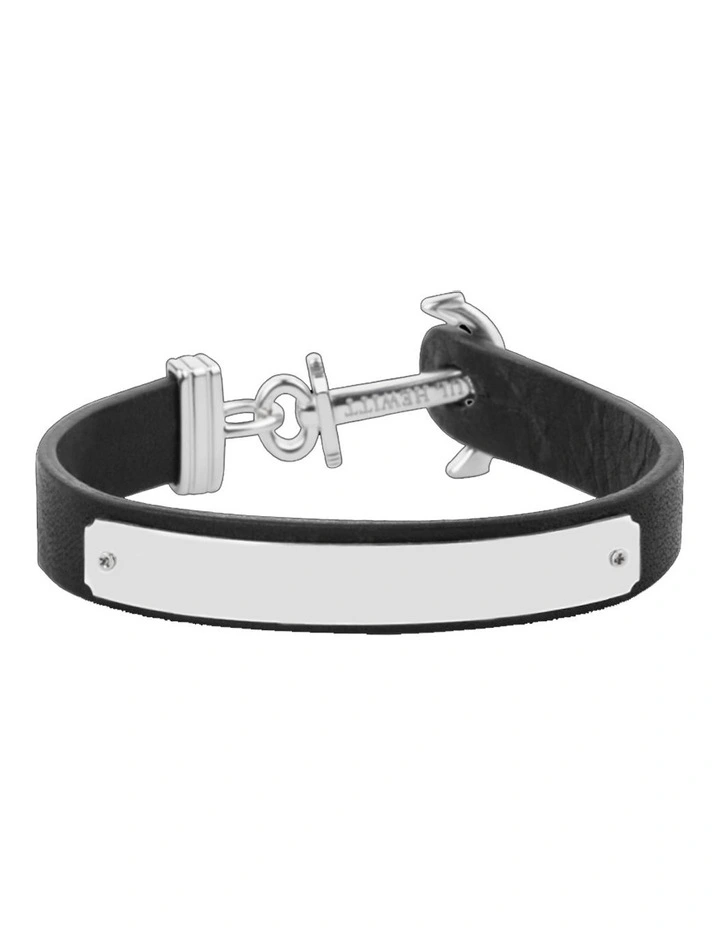 PH MSC S B BL L Signum Leather Bracelet SS / Black