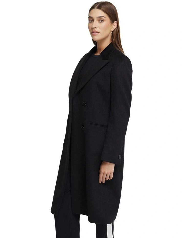 Aria Wool Rich Coat in Black